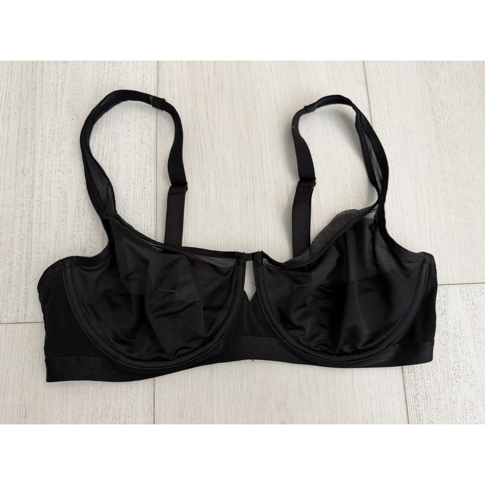 Soma Unbelievable Lift Scoop Balconette Bra Sz‎ 36D Semi Sheer Underwire Black